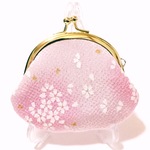 【再販】和柄ちりめんがま口財布小桜薄いピンク（小） TG-126
