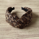 クロスターバン型カチューシャ（レオパード・ブラウン）