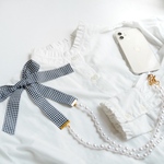 《ｽﾏﾎｼｮﾙﾀﾞｰ》ギンガムチェックリボンスマホショルダーストラップ┊︎スマホショルダー┊︎スマホストラップ┊︎全機種対応