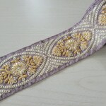 〖50cm〗インド刺繍リボン  <商品No.525 パープル>