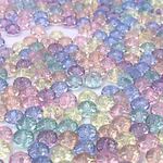 ビーズ 8ｍｍ 楕円 MIX 400個 透明 丸 ファセットカット 多面的 アクセサリー 手芸 パーツ BD3125