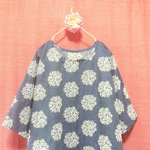 ◆sale◆ 刺繍スカラップ　ダンガリーワンピース　navy