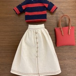 リカちゃん服　ボーダーカットソー、スカート、バッグのセット