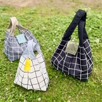 【サイズとカラーが選べる】シンプルチェックの撥水ナイロンエコバッグ サブバッグ 男女兼用 メンズ ギフト