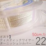 ＃22【ツイスト】アーティスティックワイヤー/ノンターニッシュシルバー22ゲージ（0.64mm）50cmカット×2パック