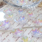 期間限定SALE【40個/16.5㍉×16.5㍉】【ba-f-48】❁マーメイドフラワービーズ❁オーロラホワイト❁
