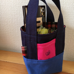 送料無料＊ 帆布ちびトートねずみとごはん