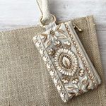 【再販】インド刺繍リボン　カラビナ付きポーチ