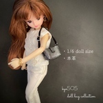 1/6 doll size本革バッグ　シルバー砂漠
