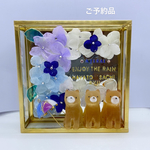紫陽花と柴犬の置物