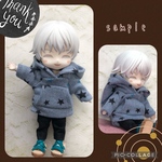 ねんどろいどどーる　服　ポケットに手を入れれるパーカー・星柄&ズボン　no.2