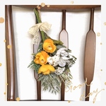 💐ホワイト&オレンジで彩るアーティシャルフラワースワッグ