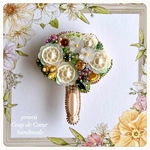 Bouquet ブーケ　〜Coup de Coeur 〜ビーズ刺繍ブローチ