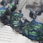 1m 高品質　ラメ入りキラキラ　刺繍チュールレース　ハンドメイド　はぎれ　生地　