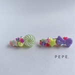 お菓子のようなデコクリップ　デコラ　キッズ　パステルカラー　クリップピン　ヘアアレンジ　キャンディー　平成　ヘアアクセサリー　へああくせさりー