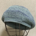 🌻SALE🌟春夏🍀ニュアンスグラデーションの艶やかリリヤーンヤーンで編んだ♪チョコンとベレー帽/col.4ミントグリーンミックス/再販