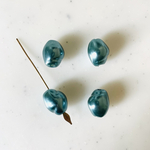 Vintage Metallic Light Blue Twisted Oval Beads