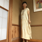 絹をまとう☆一年中快適☆シルク100%ロングワンピー 草木染め ムラあり
