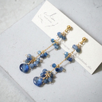 "Kyanite.."サージカルステンレス カイヤナイト ロング ピアス☽ 
