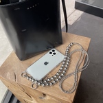 【NEW】シルバーストラップケース　ストラップ付きケース　iPhone14 スマホケース