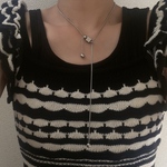 ステンレス製 chain square ネックレス　silver