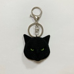 羊毛フェルト 猫キーホルダー 黒猫