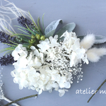 [再々々々…販] ///ラベンダーとプリザーブドあじさいのゆるふわヘッドドレス//おしゃれ結婚式weddingの髪飾りに//