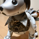 シャツ風スタイ（グレー花柄）