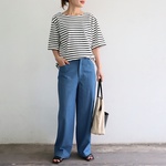 シンプル デニムパンツ　ブルー