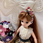 つまみ細工　リカちゃんカチューシャ
