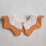 ［再販］手編みのつけ襟スタイ　sunny orange