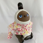 ラボット用　甚平　うさぎと桜　白色