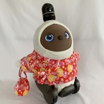 ラボット用　甚平　うさぎと桜　赤色