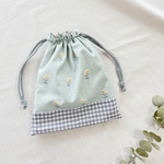 コップ袋・給食袋🌼ミントフラワー