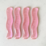 Clear Pink Wavy Rectangle Cabochons