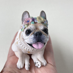 フレブル　　花冠　ペット【いつもそばにいてくれるフレンチブルドッグのフィギュア】