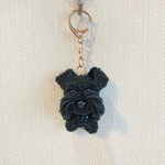 【junkocheer様専用】編みぐるみ犬キーホルダー：シュナウザー(ブラック)