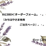 RG380✨オーダーフォーム✨『みちはやさま専用ご注文ページ』。・。・(^^♪
