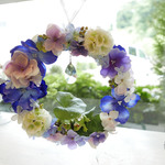 I様オーダー品♪雨しずくのあじさいリース♪