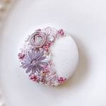 ビーズ刺繍くるみボタン（ヘアゴム/ブローチ）