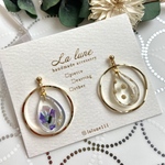 夏♡ クリアなしずくとゴールドフープのシンプルドットピアス　イヤリング