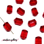 4個入(clear red)Vintage bicorn beads