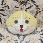 おとぼけ顔の猫のがま口（イエロー）