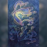 「月夜を泳ぐ」ポストカード原画
