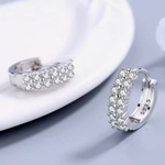 再販…とにかく使い易い推しピアス♥️2連ジルコニアフープピアスsilver925刻印／ジルコニア付きフープピアス／デイリーからオフィス フォーマルなどに