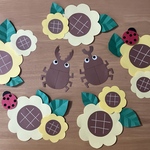 ひまわり カブトムシ てんとう虫 夏 壁面
