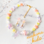 little princess＊ star festival - orange キッズイヤリング キッズ ネックレス セット ＊ キッズアクセサリー キッズネックレス 女の子 プレゼント 子供 星 夏
