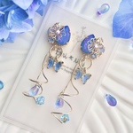 紫陽花〜トゥインクルドロップス〜蒼　クリスタル　ピアス　イヤリング　耳飾り