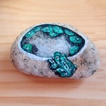 ストーンペイント◆池にかえる◆