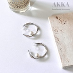 ﾂｲｽﾄﾌｰﾌﾟﾋﾟｱｽシルバーM　　　　樹脂イヤリング/樹脂ピアス/金属アレルギー対応/樹脂ノンホール/ノンホールピアスフープイヤリングフープイヤリング
